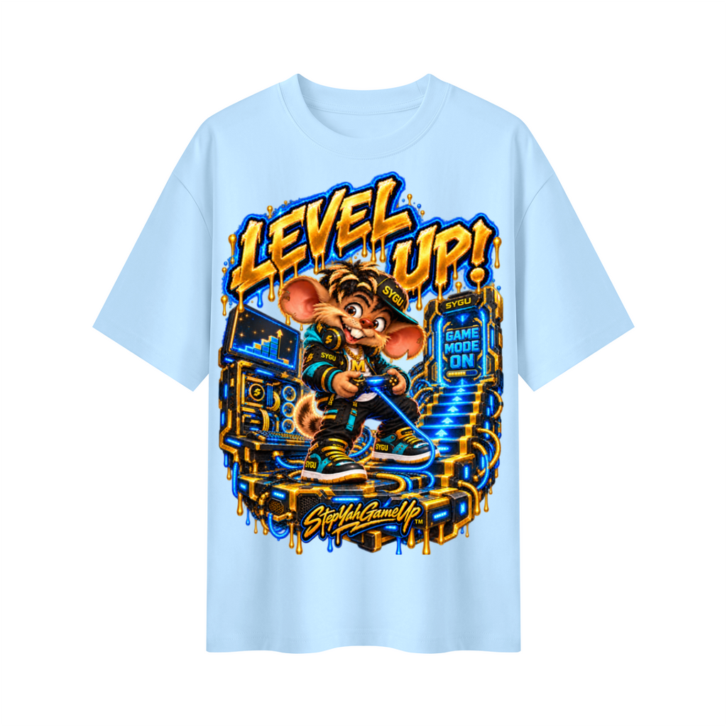 StepYahGameUp™ Level Up! Oversized Graphic T-Shirt - Unisex