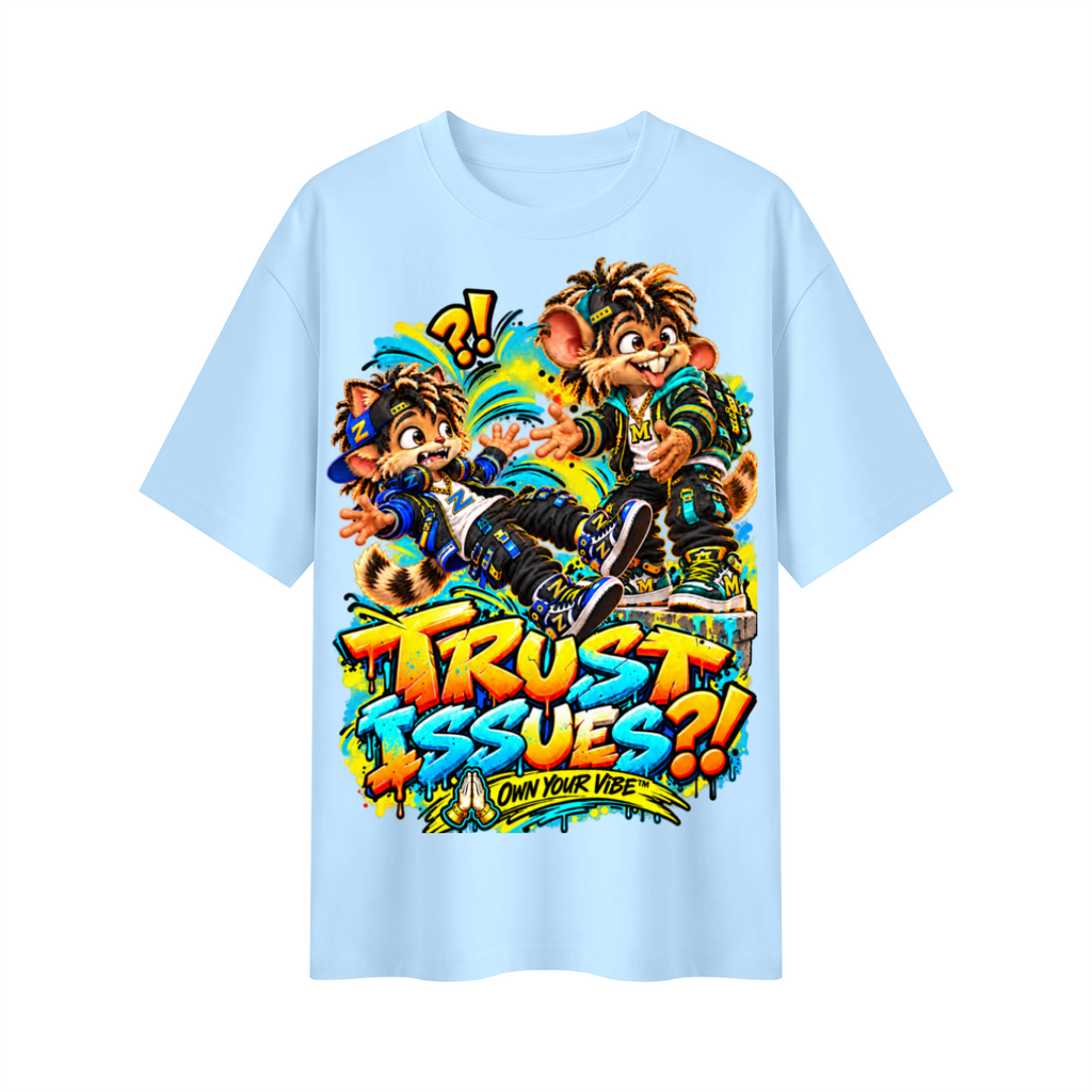 Own Your Vibe™ Trust Issues?! Oversized Graphic T-Shirt - Unisex
