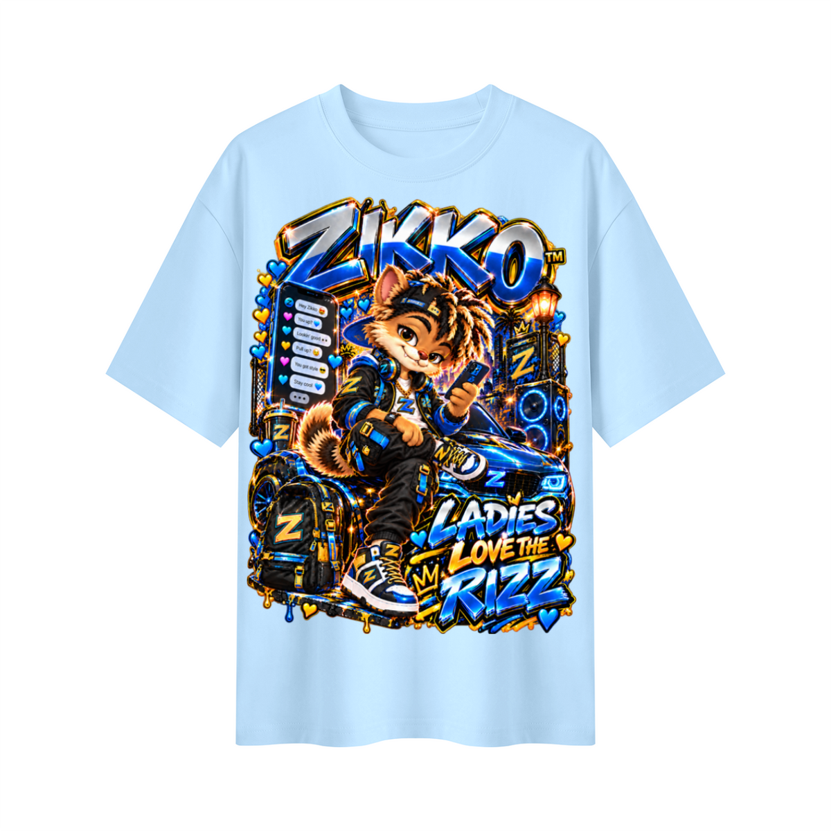 Own Your Vibe™ Zikko™ Ladies Love the Rizz Oversized Graphic T-Shirt - Unisex