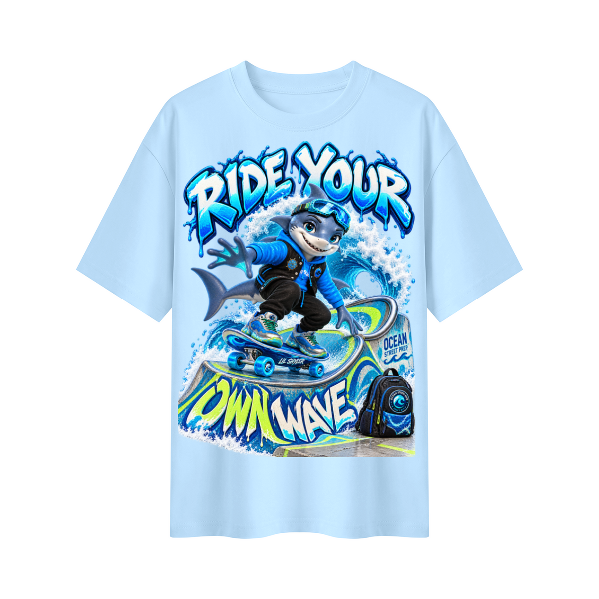 Ocean Street Prep™ Lil Shyler Ride Your Own Wave Oversized Graphic T-Shirt - Unisex