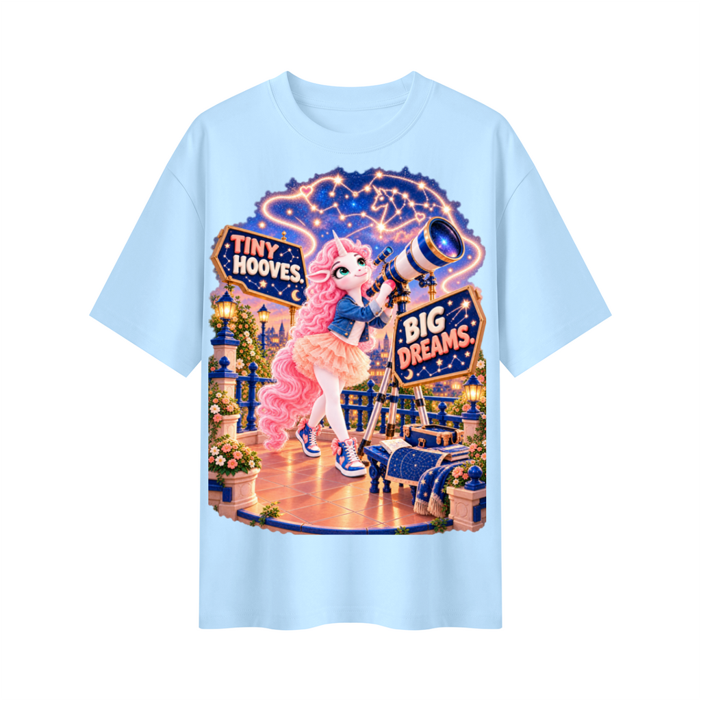 Umyrica Magical Collection™ Tiny Hooves Big Dreams Oversized Graphic T-Shirt - Unisex