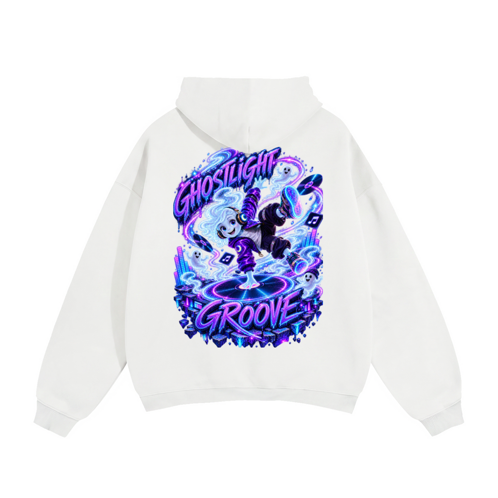 Halloween Ghost DJ Front & Back Graphic Hoodie - Drop That Ghostly Beat - Unisex