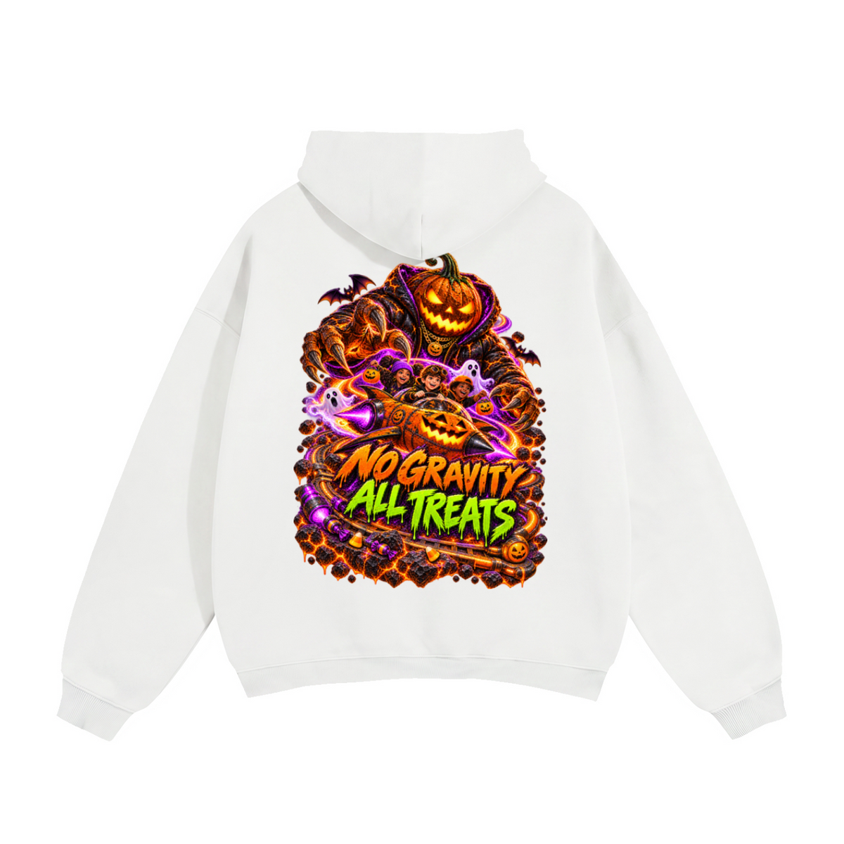 Halloween Galaxy of Treats Front & Back Graphic Hoodie - No Gravity All Treats - Unisex