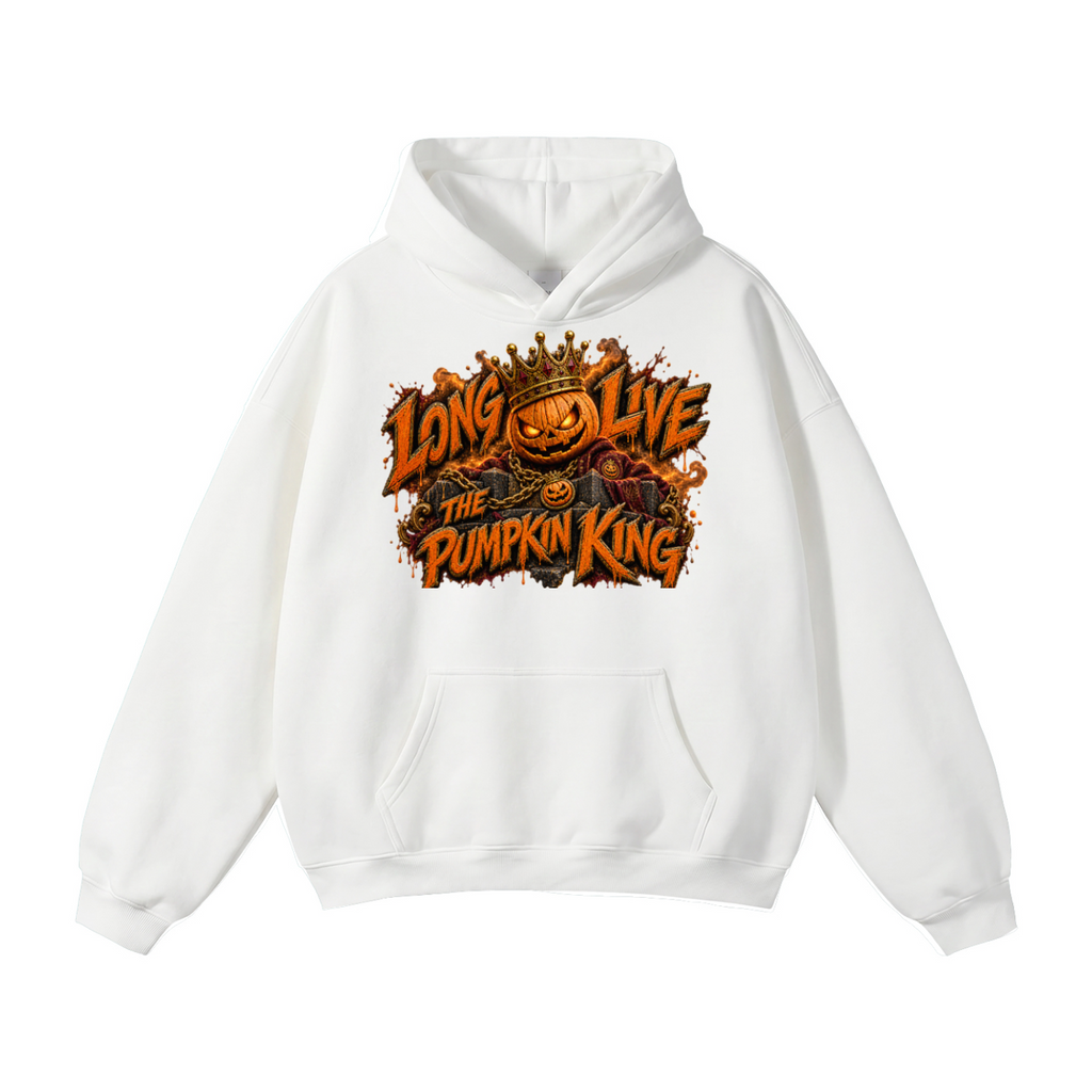 Halloween Pumpkin King Front & Back Graphic Hoodie - Long Live the Pumpkin King - Unisex