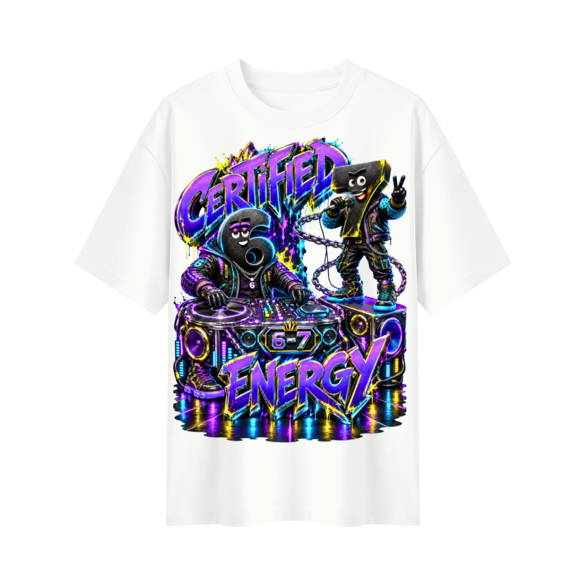 6-7 Street Mode™ Certified 6-7 Energy Oversized Graphic T-Shirt - Unisex