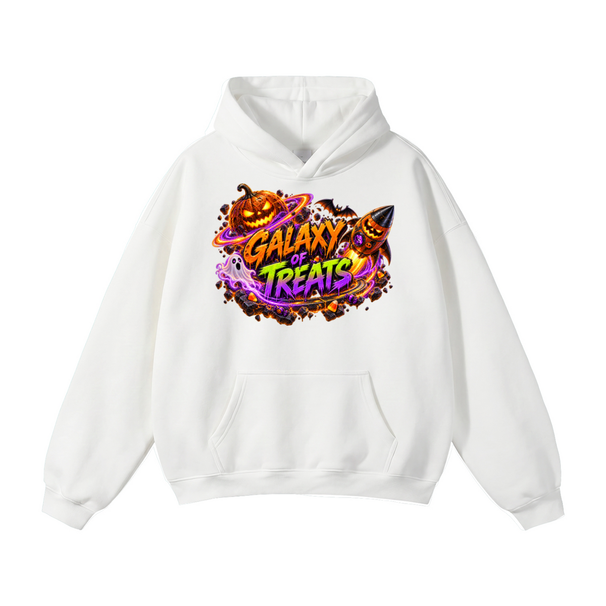 Halloween Galaxy of Treats Front & Back Graphic Hoodie - No Gravity All Treats - Unisex