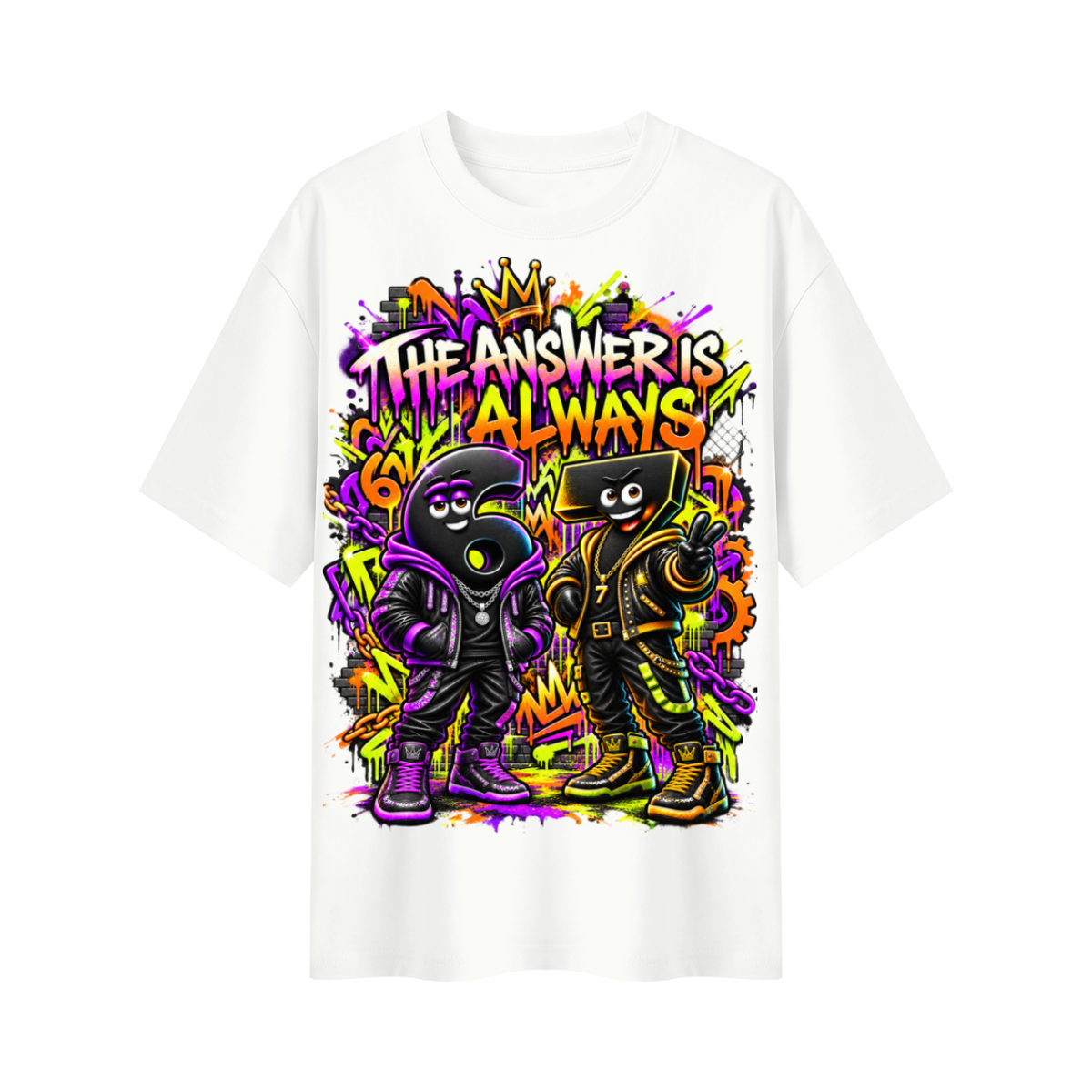 6-7 Street Mode™ Oversized Graphic T-Shirt - The Answer Is Always 6-7 - Unisex