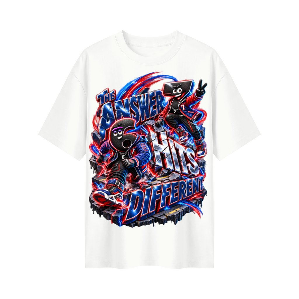 6-7 Street Mode™ The Answer Hits Different Oversized Graphic T-Shirt - Unisex