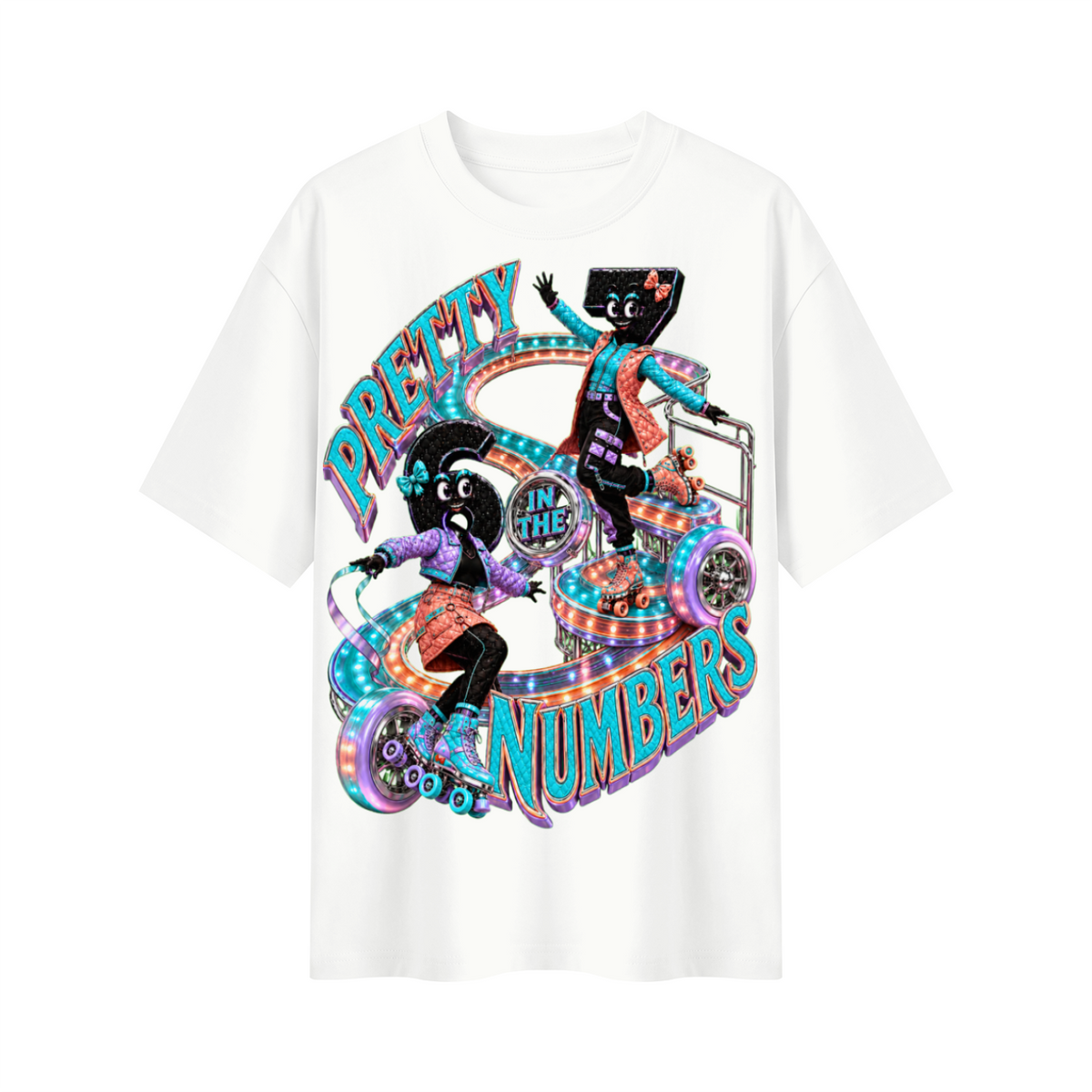 6-7 Street Mode™ Pretty in the Numbers Oversized Graphic T-Shirt - Unisex