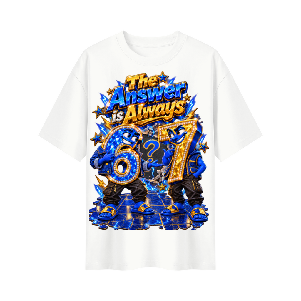 6-7 Street Mode™ The Answer Is Always 6-7 Oversized Graphic T-Shirt - Unisex