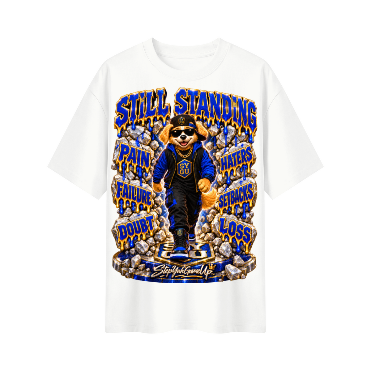 StepYahGameUp™ Still Standing Oversized Graphic T-Shirt - Unisex