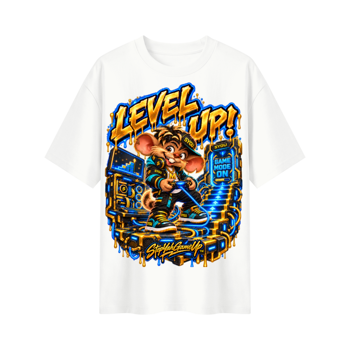StepYahGameUp™ Level Up! Oversized Graphic T-Shirt - Unisex