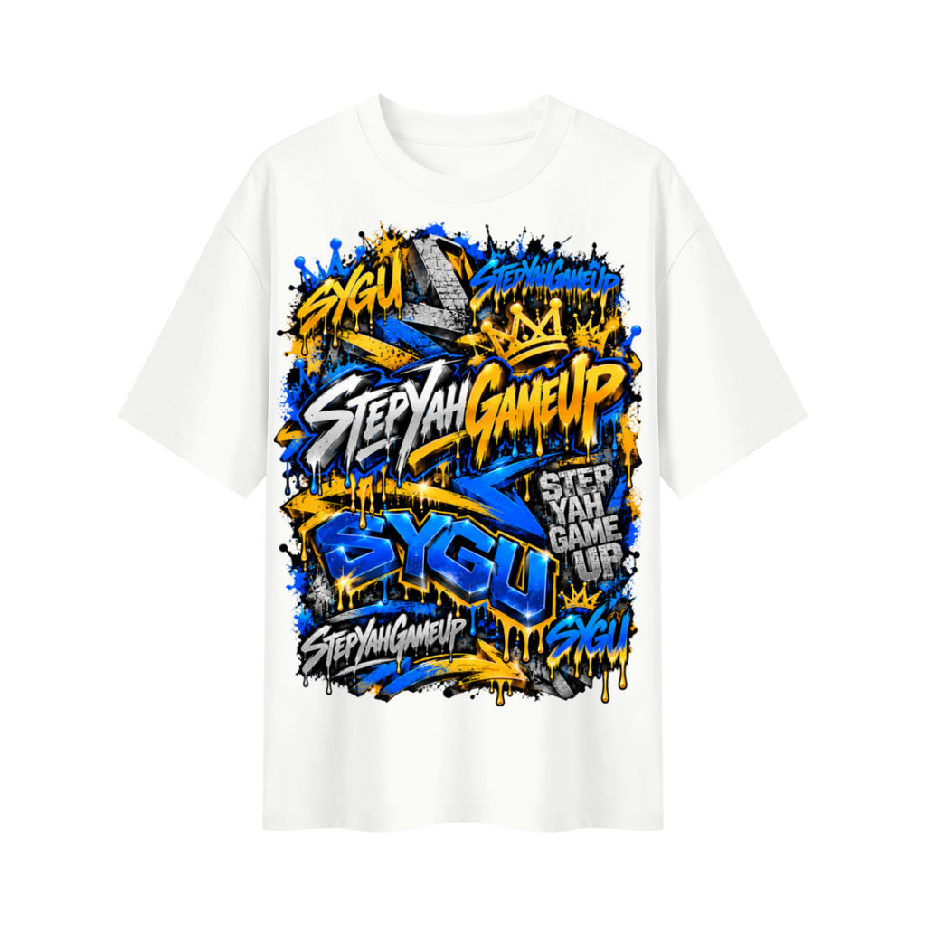 StepYahGameUp™ Graffiti Logo Oversized Graphic T-Shirt - Unisex