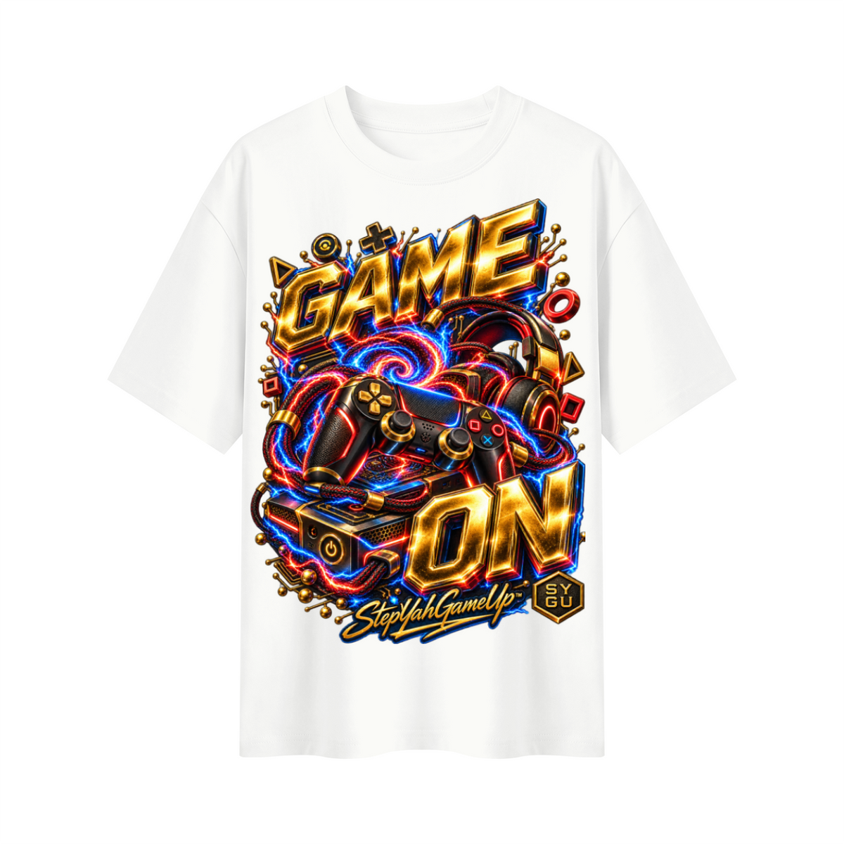 StepYahGameUp™ Game On Oversized Graphic T-Shirt - Unisex