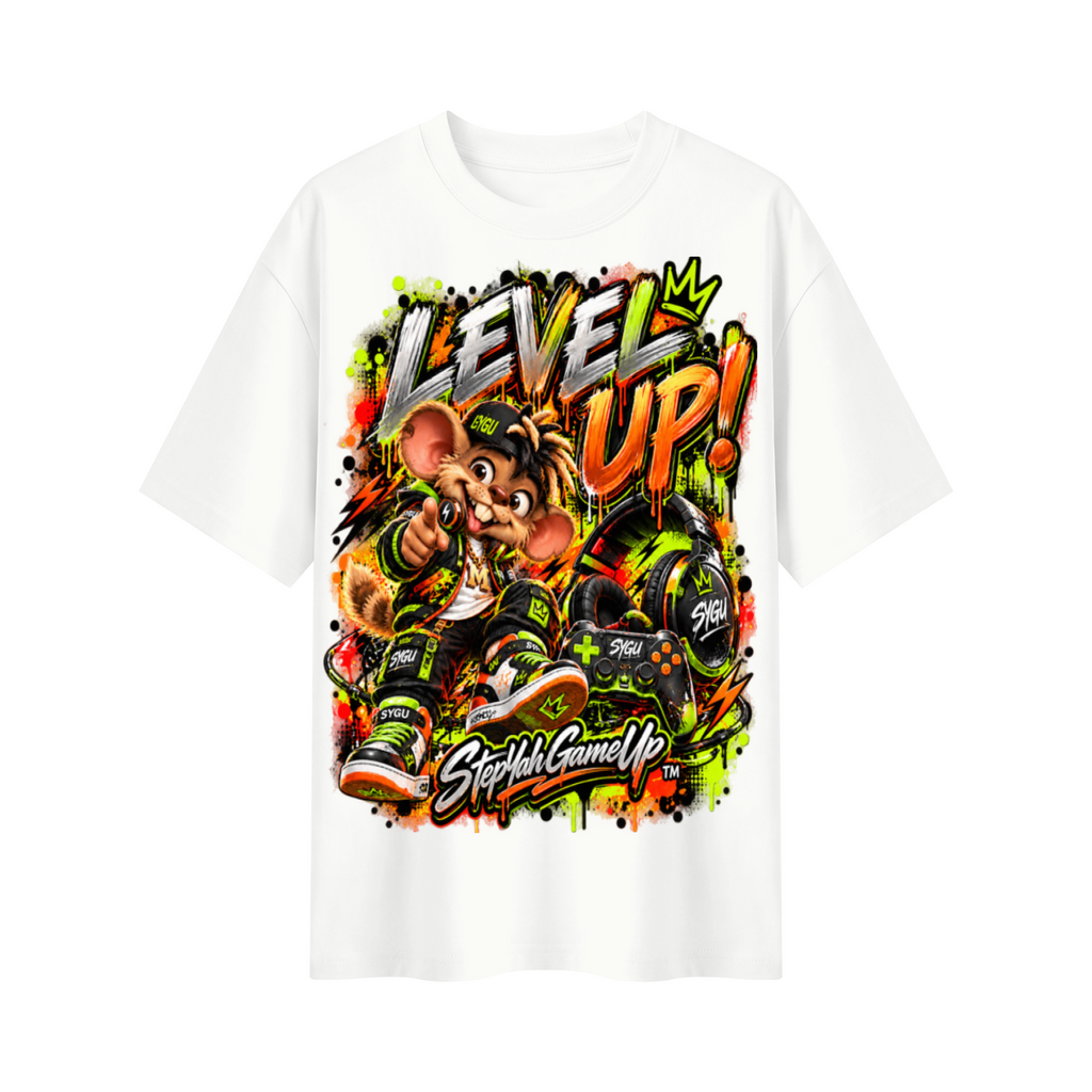 StepYahGameUp™ Level Up! Oversized Graphic T-Shirt - Unisex