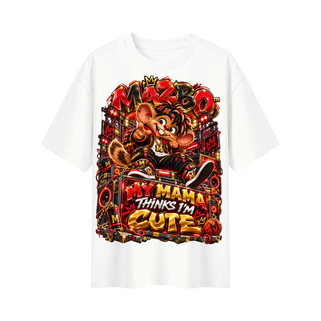 Own Your Vibe™ Mazbo™ My Mama Thinks I’m Cute Oversized Graphic T-Shirt - Unisex
