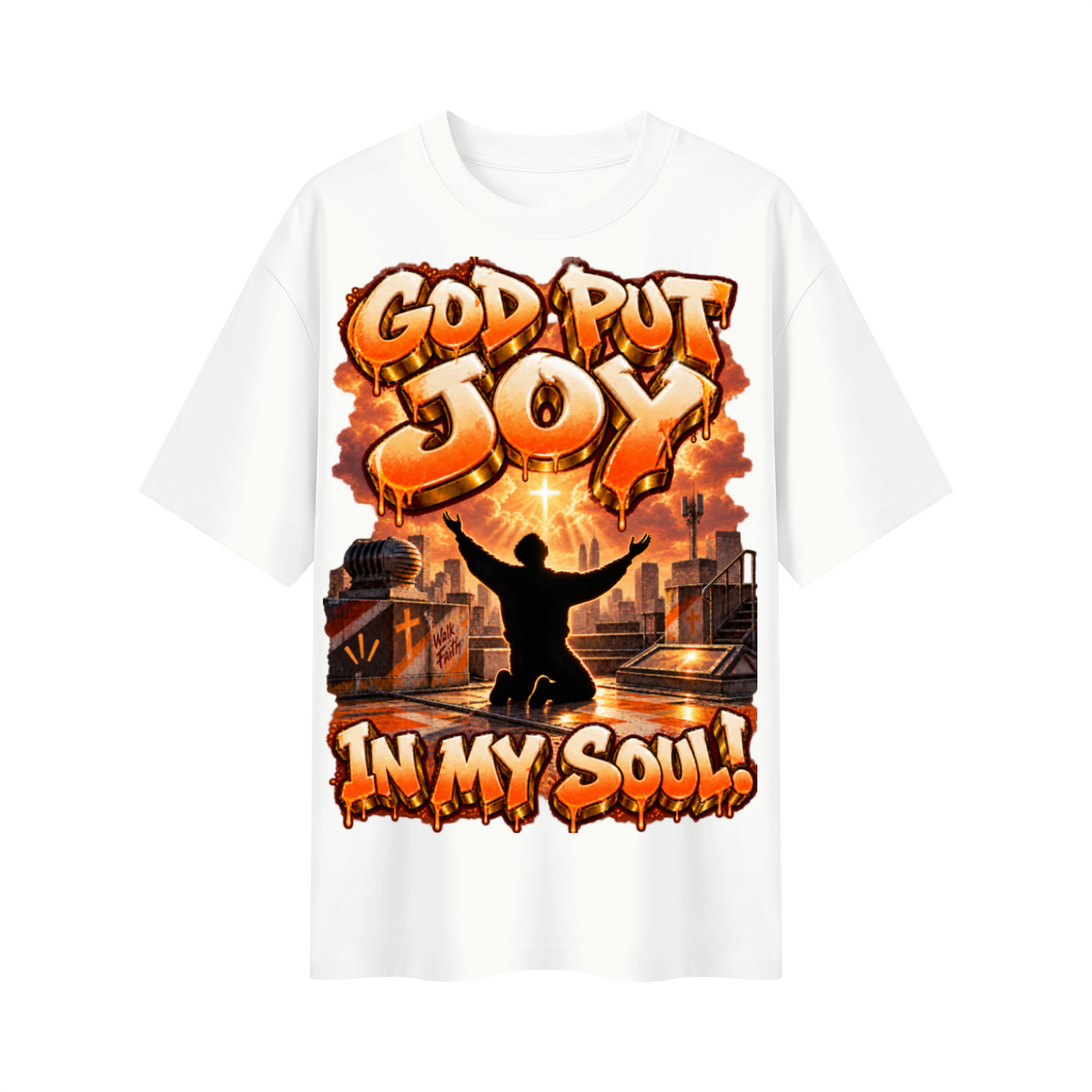 Walk by Faith™ God Put Joy in My Soul Oversized Graphic T-Shirt - Unisex