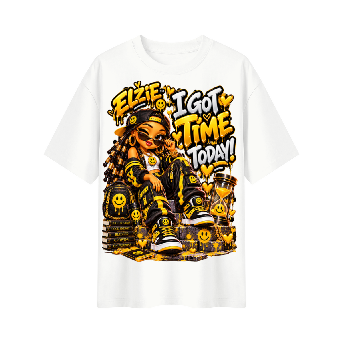 Own Your Vibe™ Elzie™ I Got Time Today! Oversized Graphic T-Shirt - Unisex