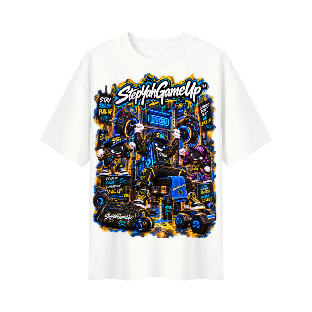 StepYahGameUp™ Stay Ready Pull Up Oversized Graphic T-Shirt - Unisex