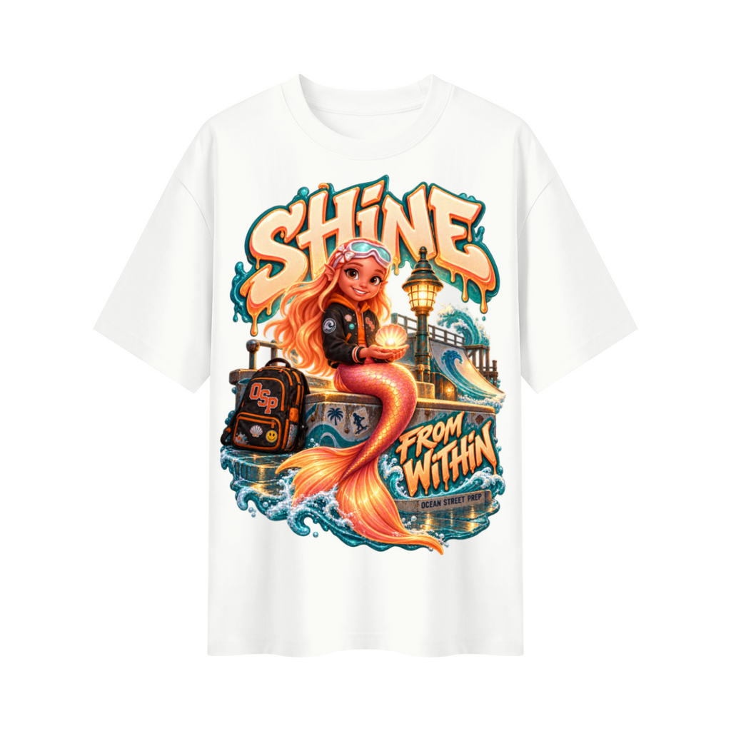 Ocean Street Prep™ Lil Pearl Shine From Within Oversized Graphic T-Shirt - Unisex