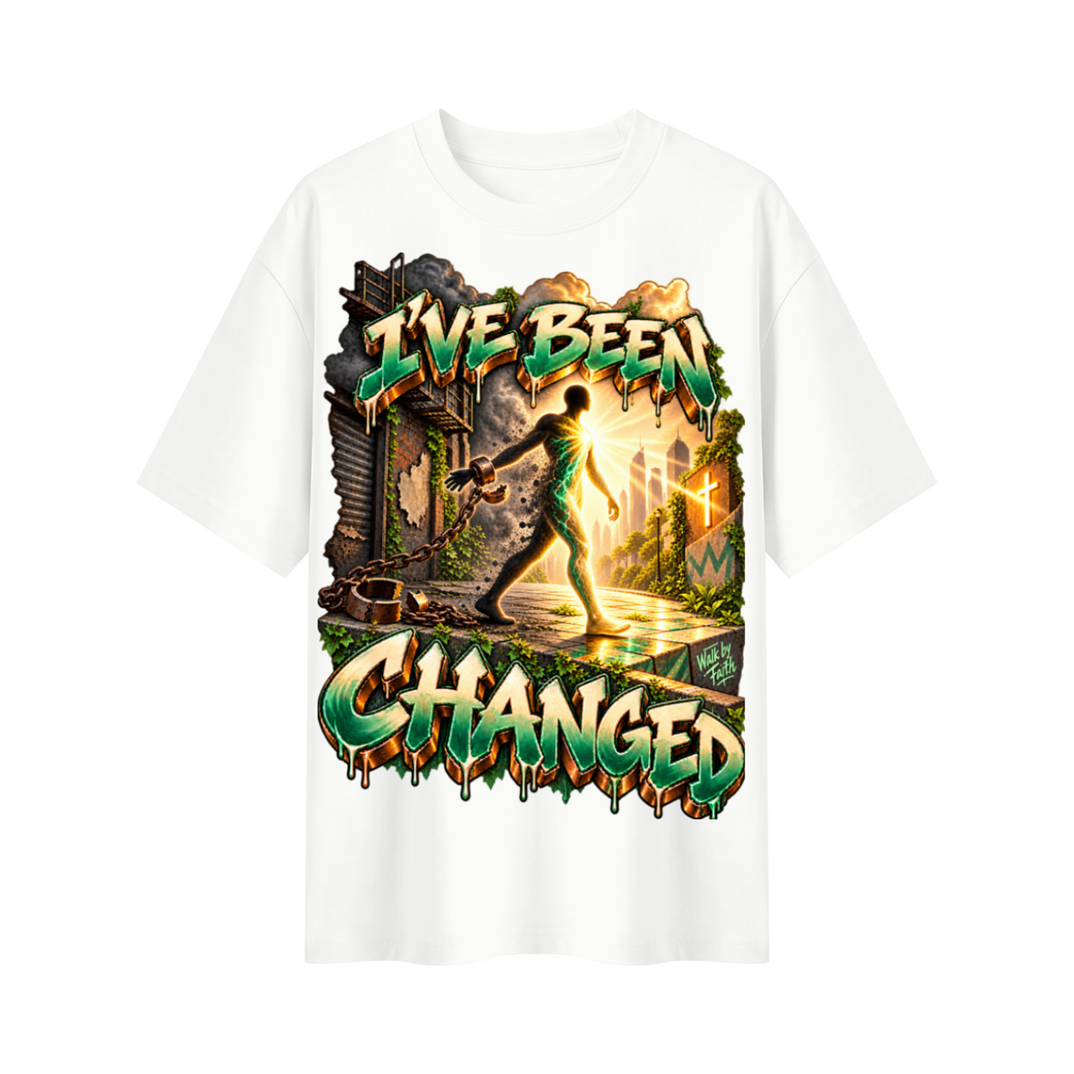 Walk by Faith™ I’ve Been Changed Oversized Graphic T-Shirt - Unisex