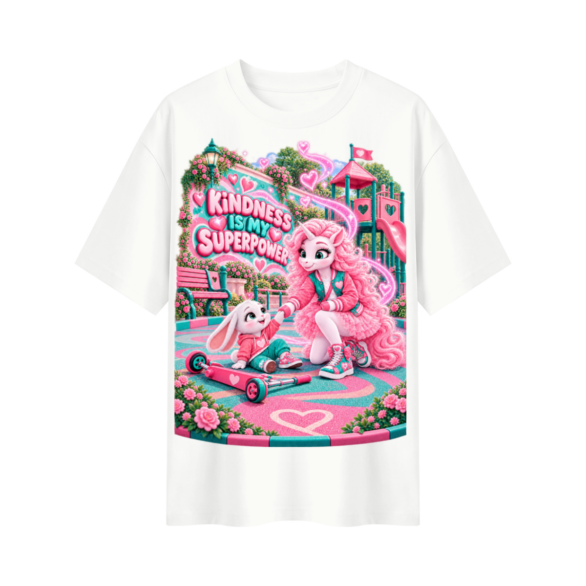 Umyrica Magical Collection™ Kindness Is My Superpower Oversized Graphic T-Shirt - Unisex
