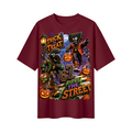 Halloween Trick or Treat Duo Oversized Graphic T-Shirt - 6-7 Runs the Street - Unisex