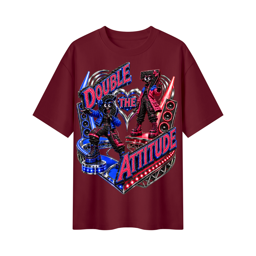 6-7 Street Mode™ Double the Attitude Oversized Graphic T-Shirt - Unisex