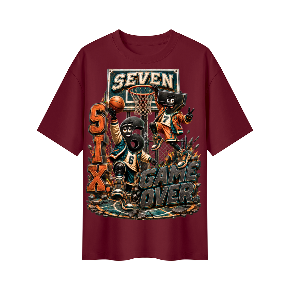 6-7 Street Mode™ Six Seven Game Over Oversized Graphic T-Shirt - Unisex