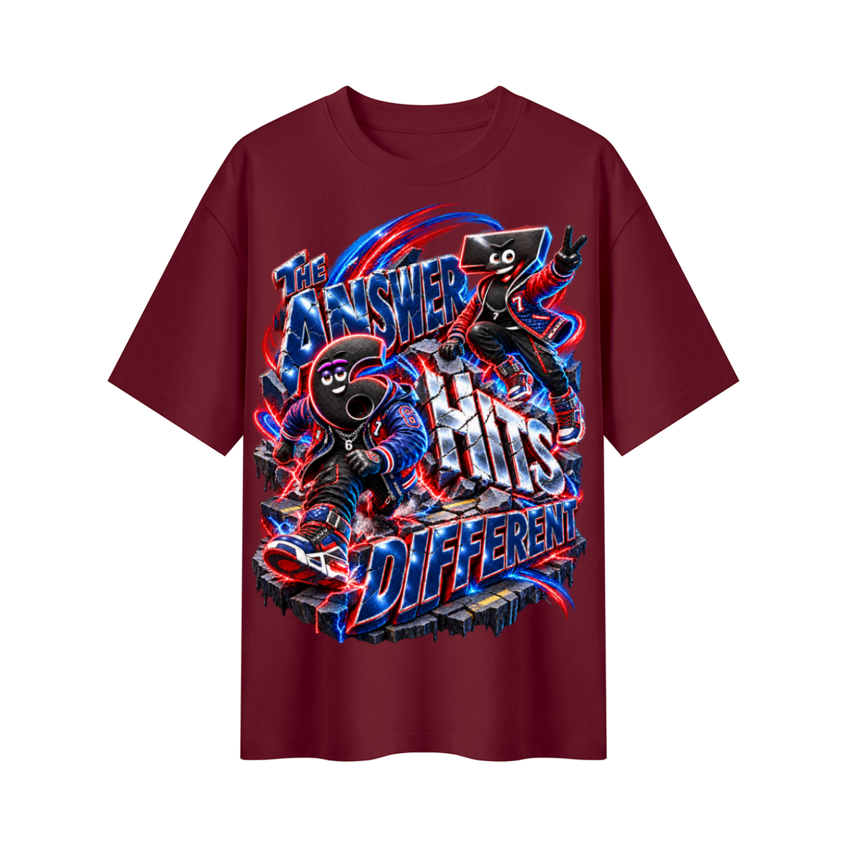 6-7 Street Mode™ The Answer Hits Different Oversized Graphic T-Shirt - Unisex