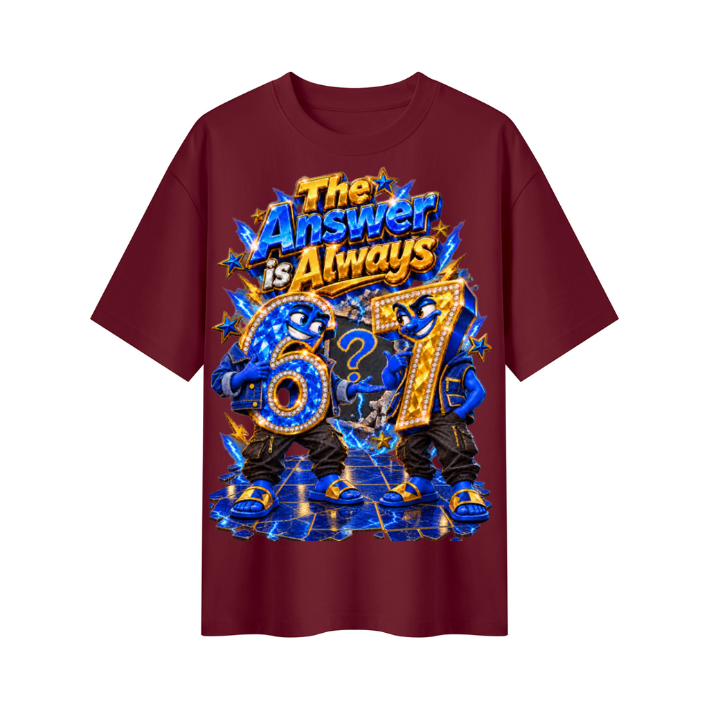 6-7 Street Mode™ The Answer Is Always 6-7 Oversized Graphic T-Shirt - Unisex