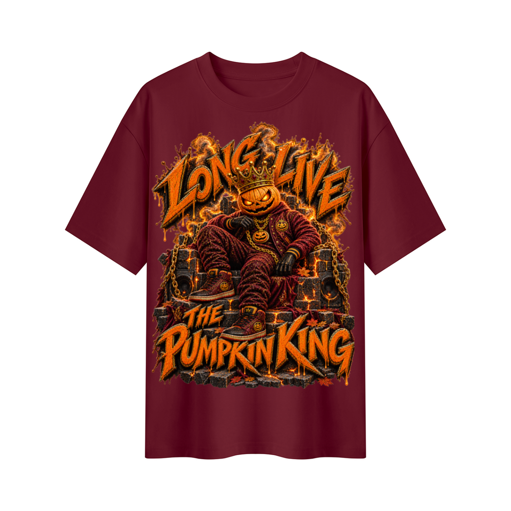 Halloween Pumpkin King Oversized Graphic T-Shirt - Long Live the Pumpkin King - Unisex