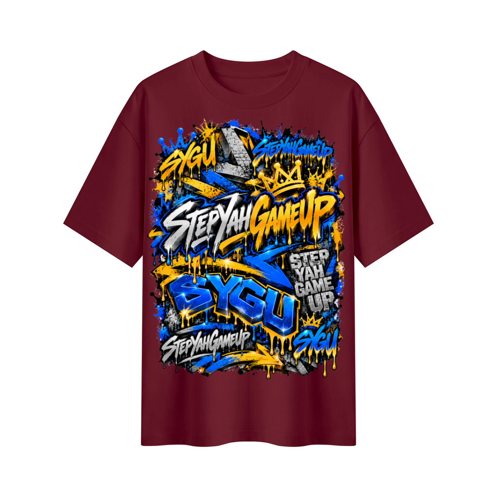 StepYahGameUp™ Graffiti Logo Oversized Graphic T-Shirt - Unisex