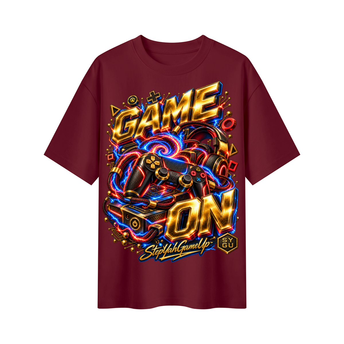 StepYahGameUp™ Game On Oversized Graphic T-Shirt - Unisex