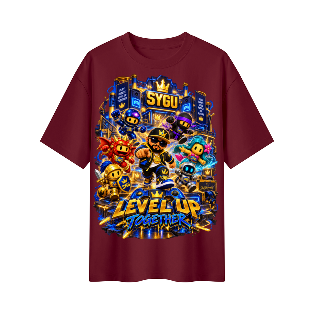StepYahGameUp™ Level Up Together Oversized Graphic T-Shirt - Unisex