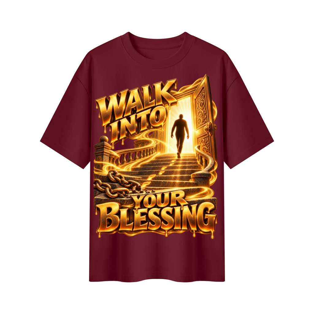 Walk by Faith™ Walk Into Your Blessing Oversized Graphic T-Shirt - Unisex