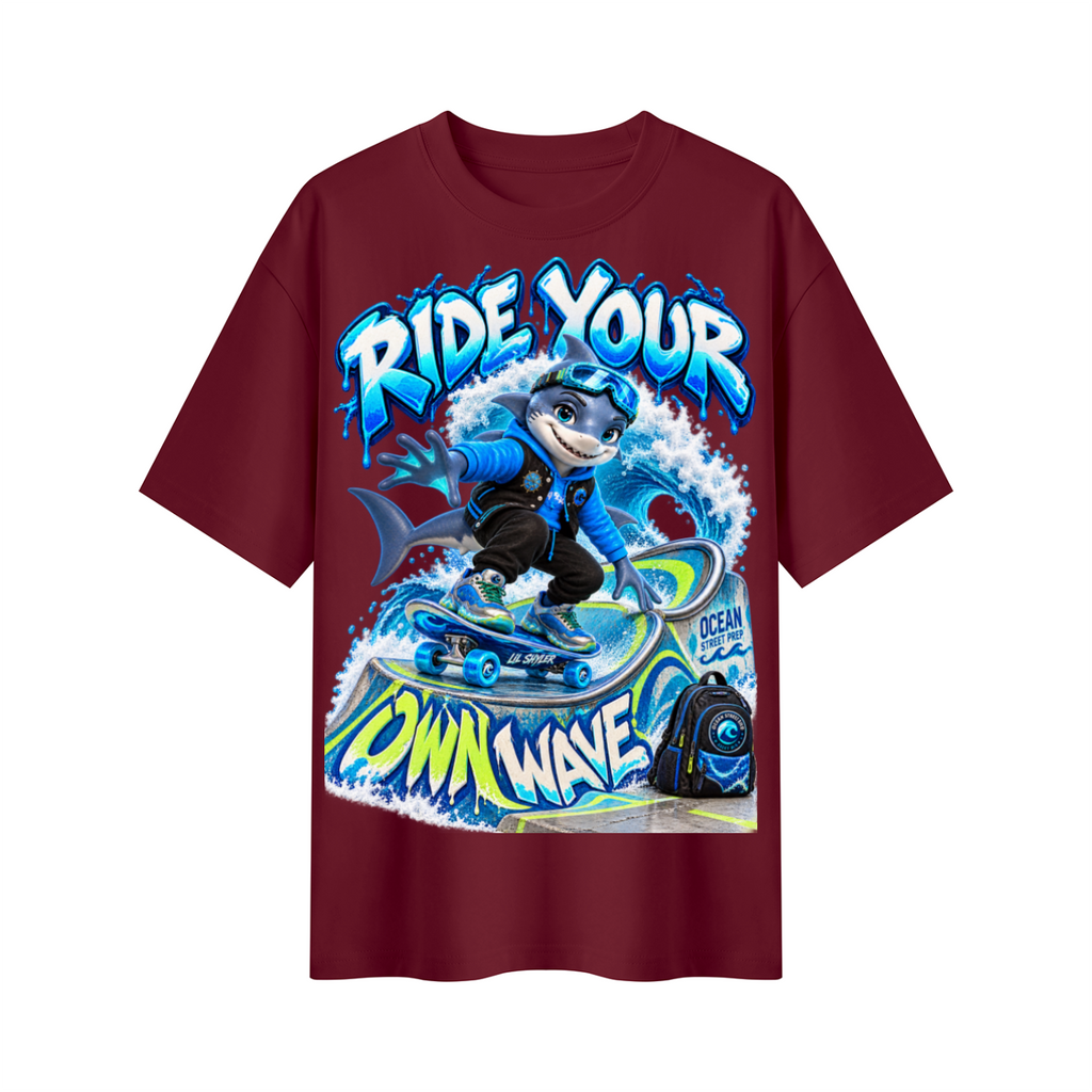 Ocean Street Prep™ Lil Shyler Ride Your Own Wave Oversized Graphic T-Shirt - Unisex