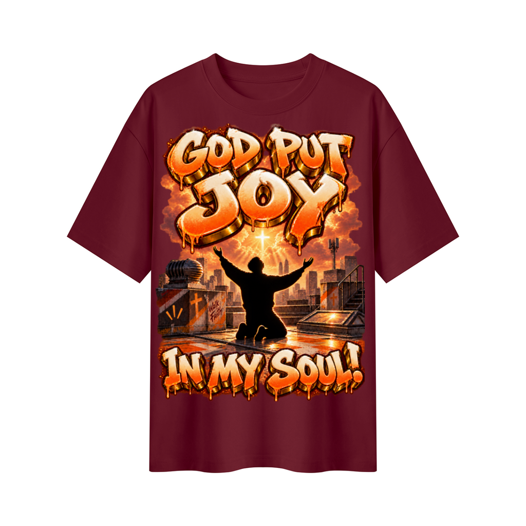 Walk by Faith™ God Put Joy in My Soul Oversized Graphic T-Shirt - Unisex
