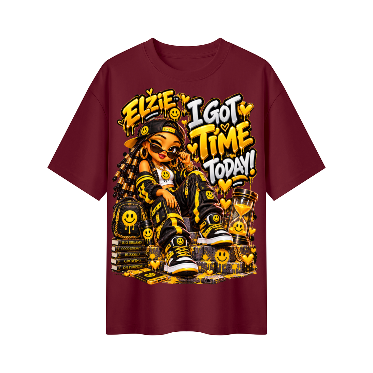 Own Your Vibe™ Elzie™ I Got Time Today! Oversized Graphic T-Shirt - Unisex