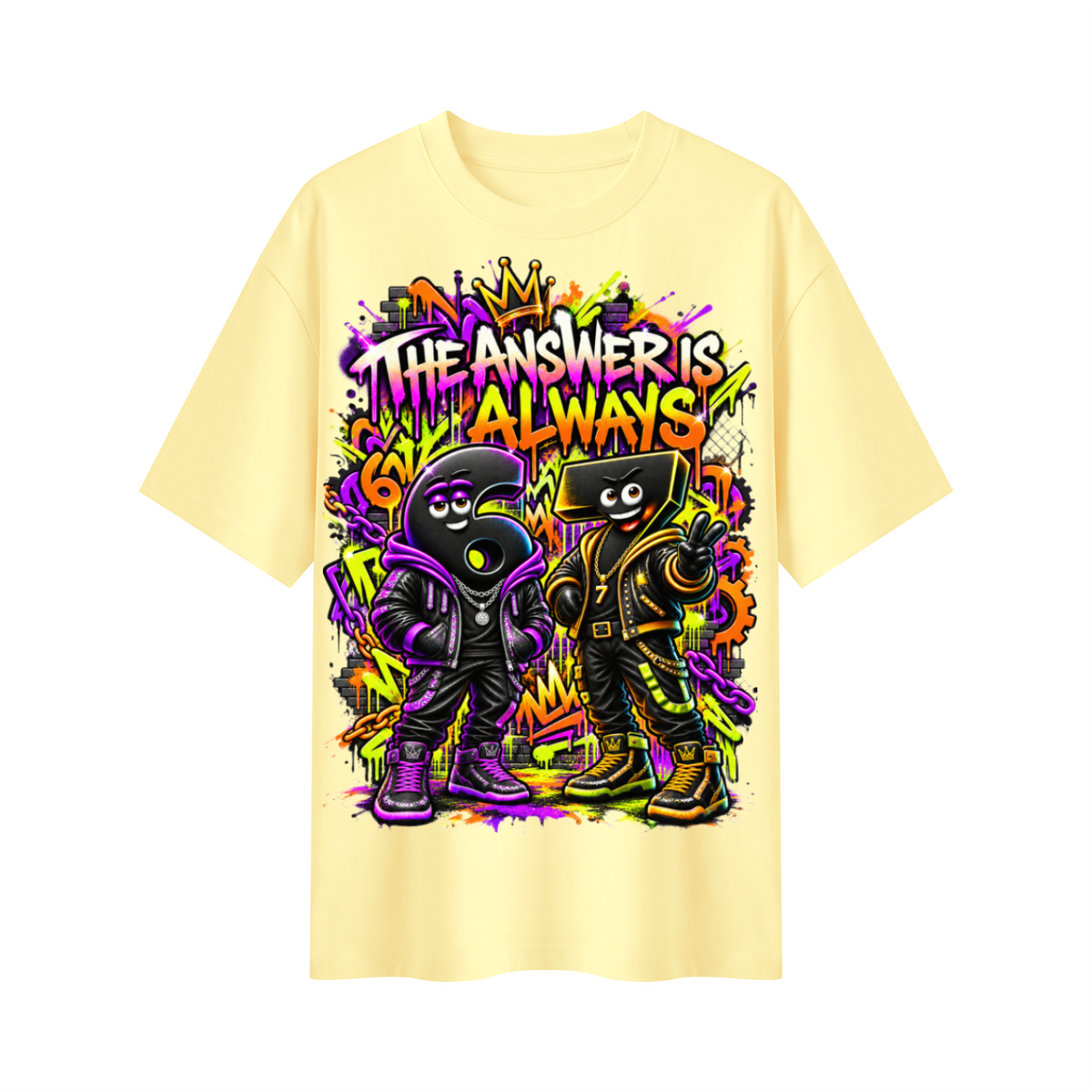 6-7 Street Mode™ Oversized Graphic T-Shirt - The Answer Is Always 6-7 - Unisex