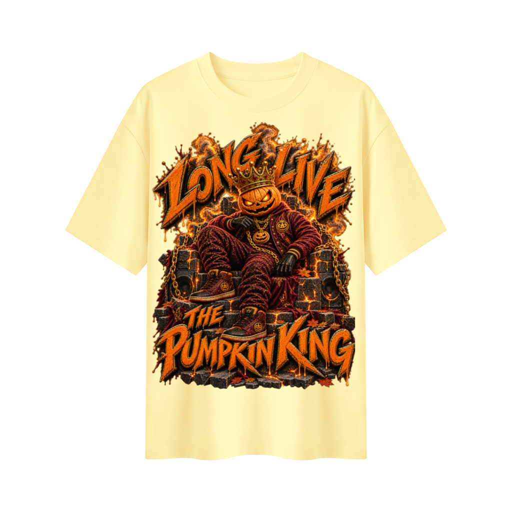 Halloween Pumpkin King Oversized Graphic T-Shirt - Long Live the Pumpkin King - Unisex