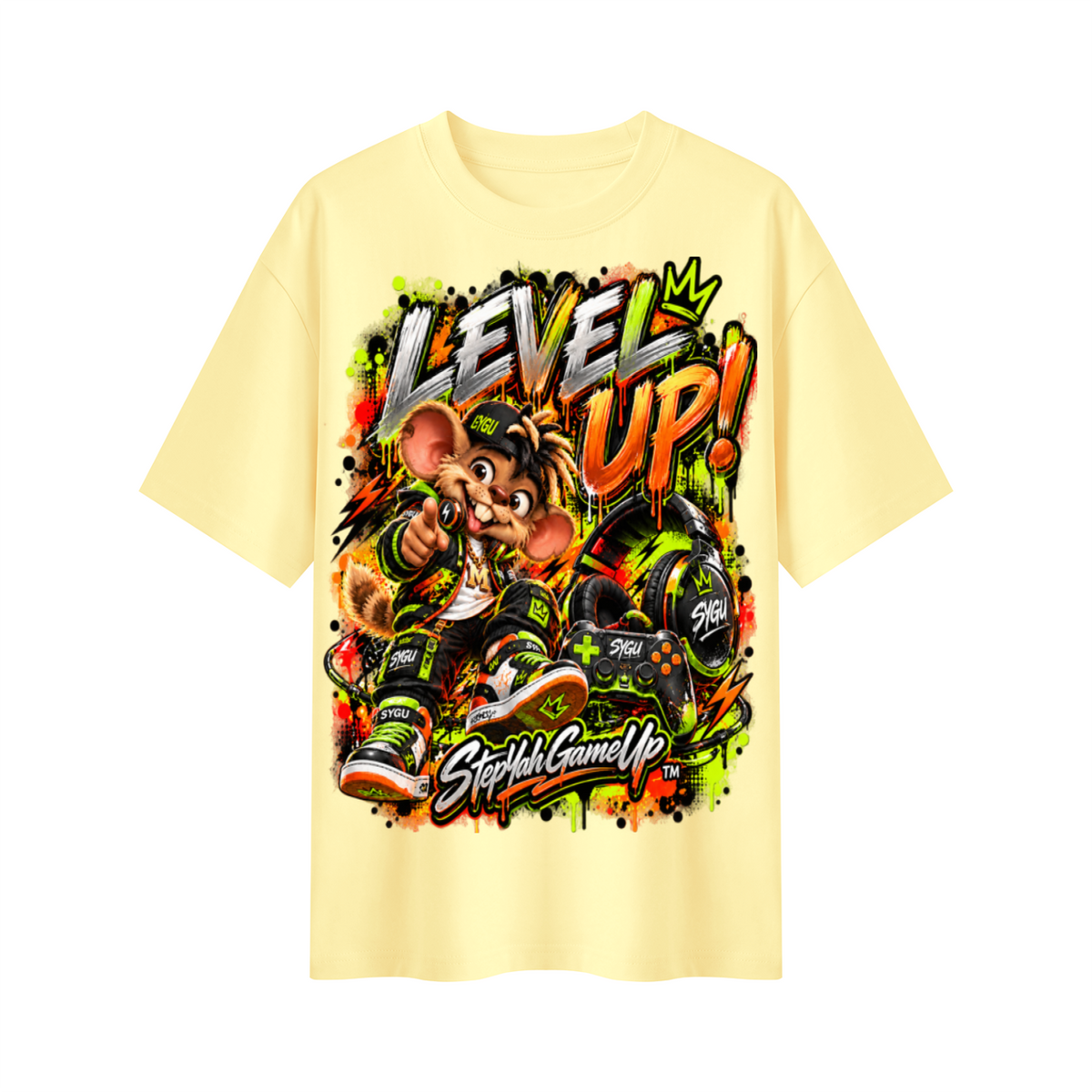 StepYahGameUp™ Level Up! Oversized Graphic T-Shirt - Unisex