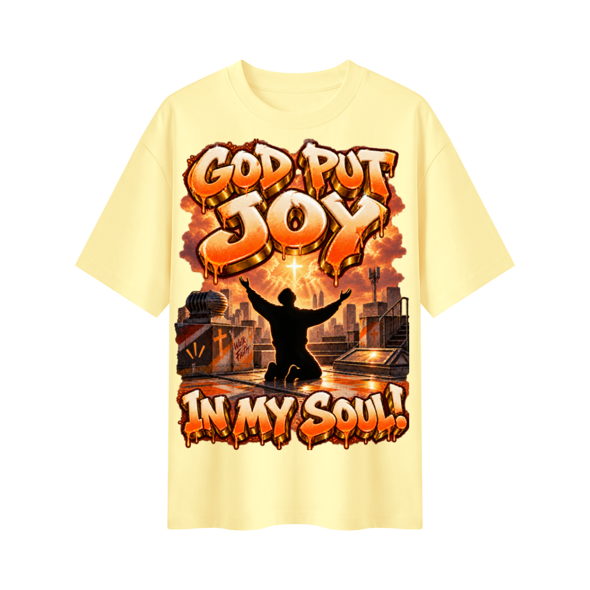 Walk by Faith™ God Put Joy in My Soul Oversized Graphic T-Shirt - Unisex