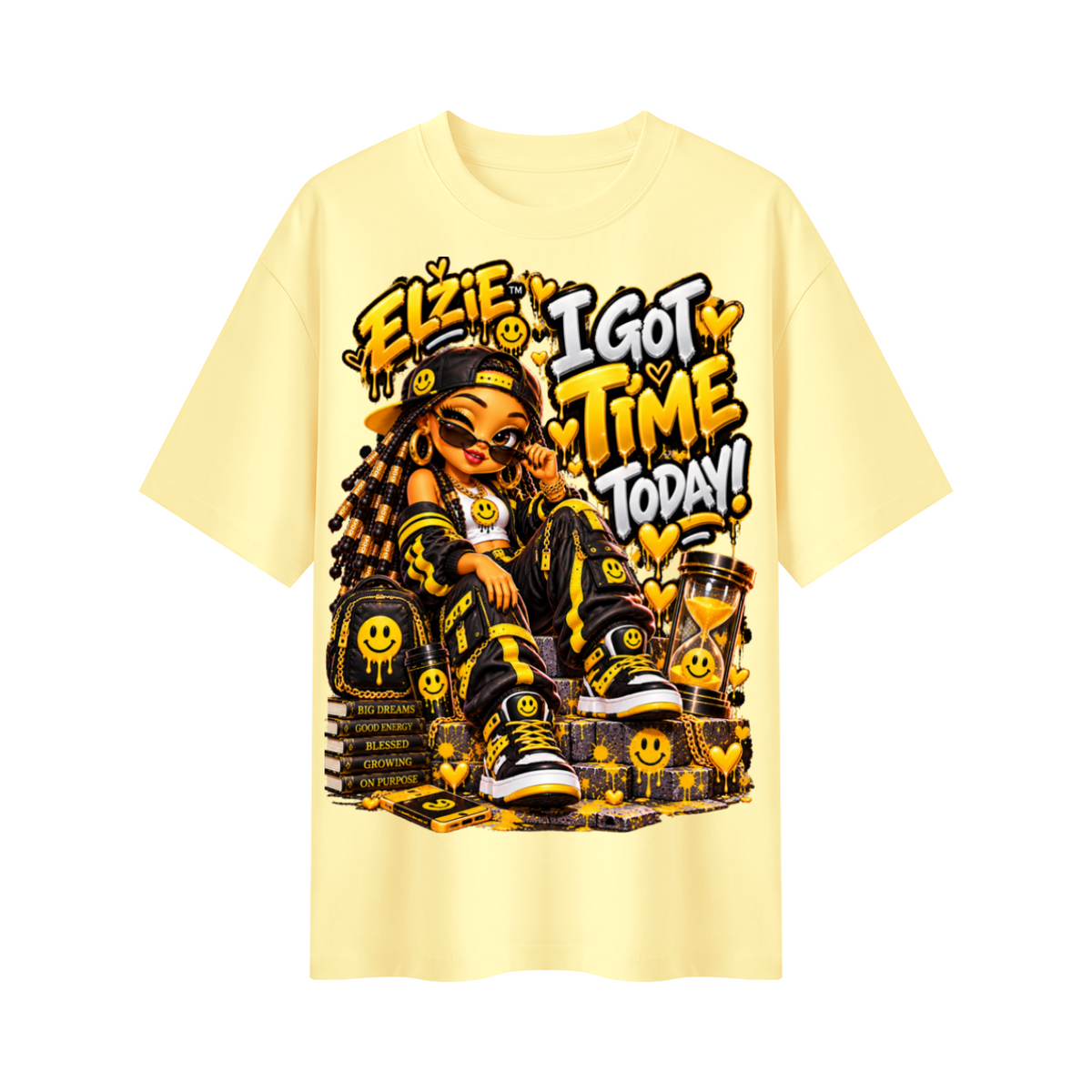 Own Your Vibe™ Elzie™ I Got Time Today! Oversized Graphic T-Shirt - Unisex