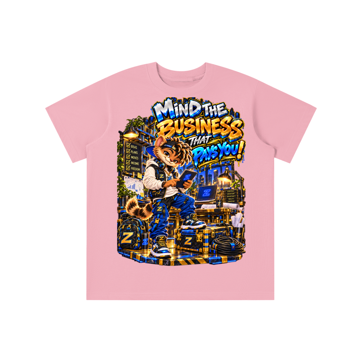 Own Your Vibe™ Zikko™ Mind the Business That Pays You! Graphic T-Shirt - Youth Unisex Tee