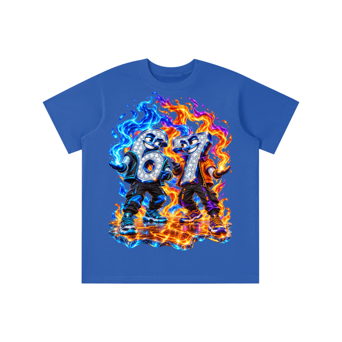 6-7 Street Mode™ Fire & Ice Graphic T-Shirt - Youth Unisex Tee