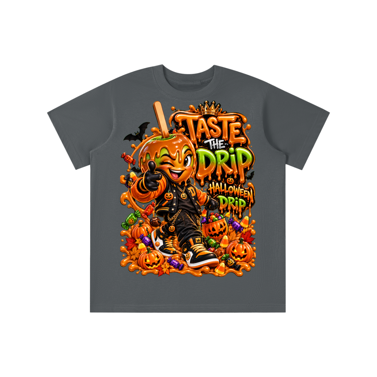Halloween Candy Apple Graphic T-Shirt - Taste the Drip - Youth Unisex Tee