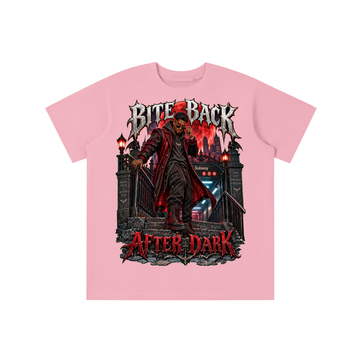 Halloween Vampire Graphic T-Shirt - Bite Back After Dark - Youth Unisex Tee