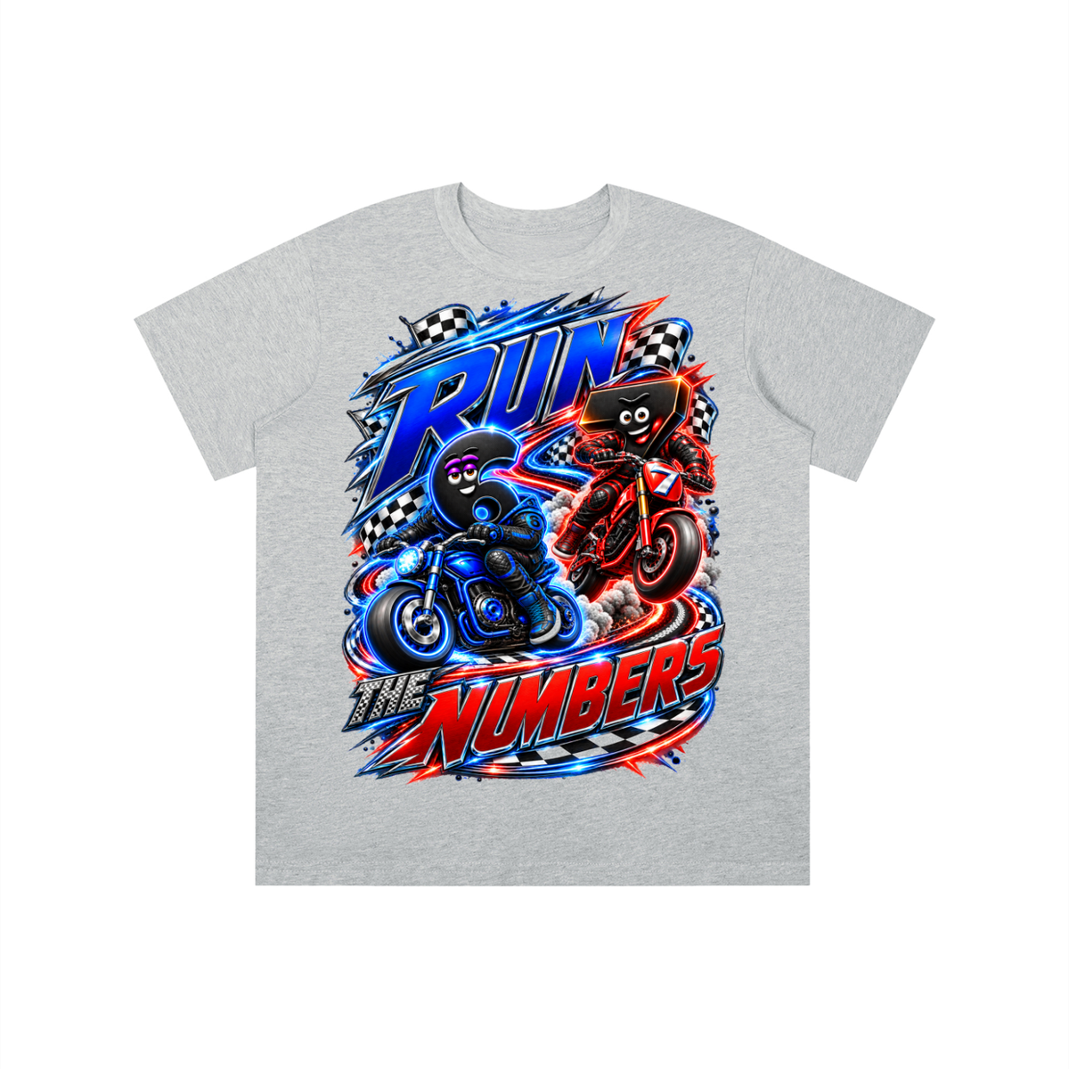 6-7 Street Mode™ Motorcycle Graphic T-Shirt - Run the Numbers - Youth Unisex Tee