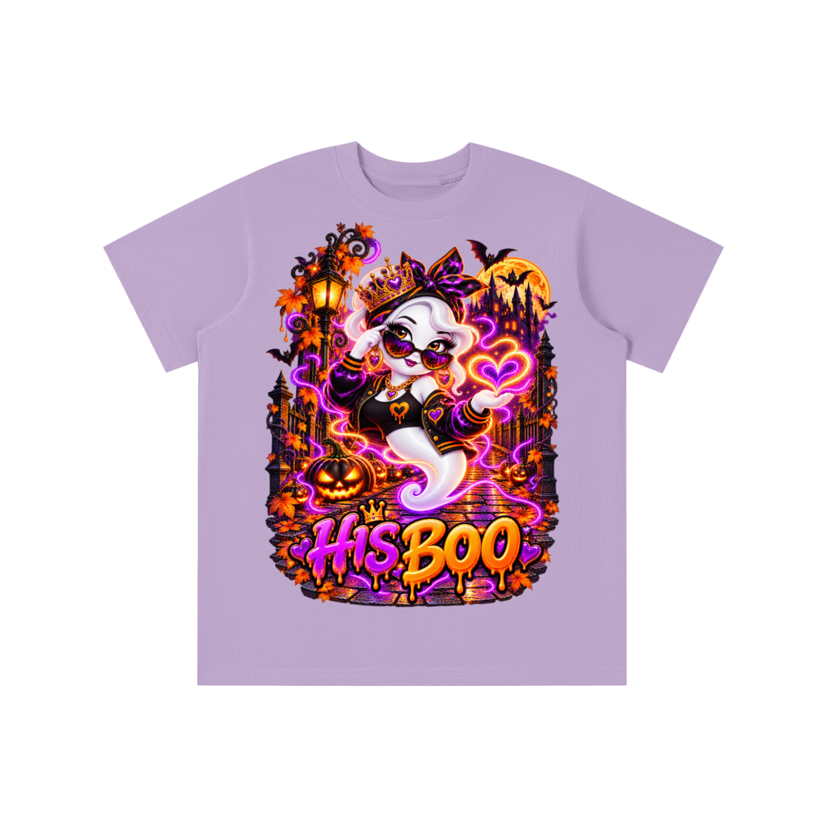 Halloween His Boo Ghost Graphic T-Shirt - Youth Unisex Tee